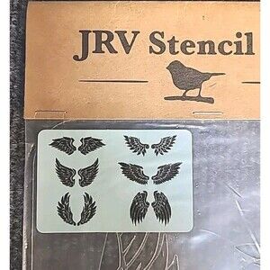 NEW JRV 15mil Reusable "Wings" Stencil 17.5x11.5 angel wings Jami Ray Vintage
